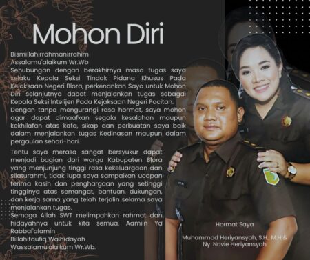 Kasie Pidsus Kejari Blora Berpesan soal Korupsi Usai Pindah Tugas ke Pacitan