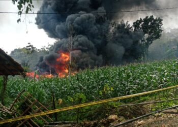 Sumur Minyak Tradisional di Blora  Meledak dan Terbakar