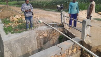 Belum Genap Satu Bulan Proyek Senilai Rp640juta di Desa Tinapan Alami Kerusakan