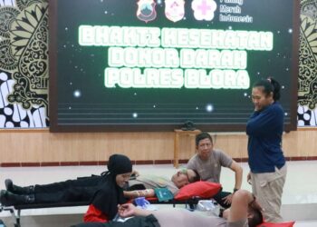 Hari PMI 2025 Polres Blora Sumbang 100 Kantong Darah Personel
