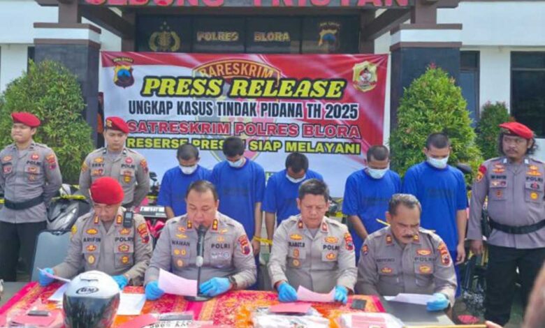 Komplotan Curanmor Lintas Blora Dibekuk Satreskrim Polres Blora 13 TKP Terungkap