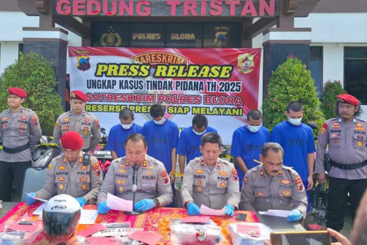 Komplotan Curanmor Lintas Blora Dibekuk Satreskrim Polres Blora, 13 TKP Terungkap
