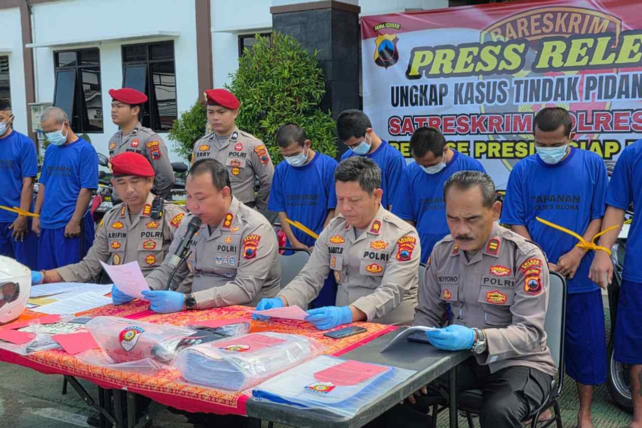 Satreskrim Polres Blora Berhasil Bongkar Tuntas Komplotan Pelaku Curanmor Lintas Kabupaten