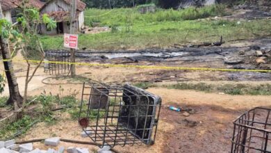 Kebakaran Penampungan Minyak Sumur Tua Ilegal Desa Gandu Diduga Dari Alkon